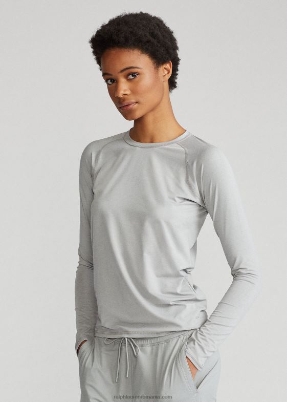 erica gri deschis femei Ralph Lauren tricou cu mânecă lungă din tricou de performanță 046883763