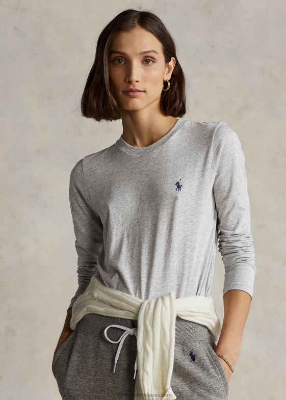 erica pietruită femei Ralph Lauren tricou cu mânecă lungă din jerseu de bumbac 046884746