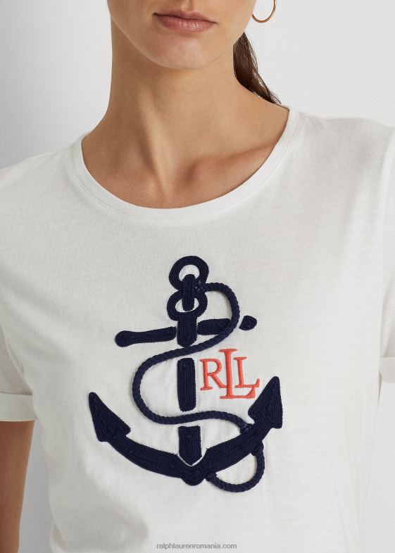 femei Ralph Lauren Tricou din amestec de bumbac cu aplicație cu logo 046889571