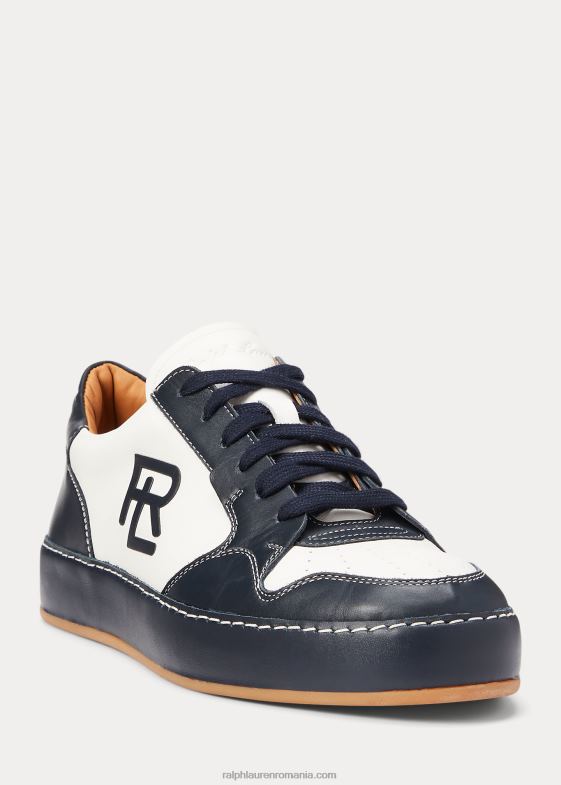 alb catifelat/marină marină femei Ralph Lauren pantofi sport joasă, blocuri de culoare, jinett 046889690