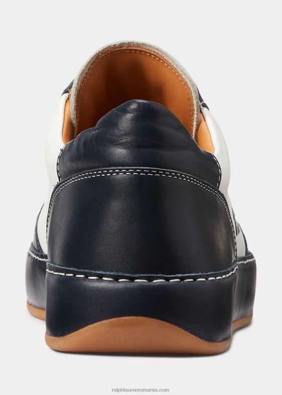 alb catifelat/marină marină femei Ralph Lauren pantofi sport joasă, blocuri de culoare, jinett 046889690