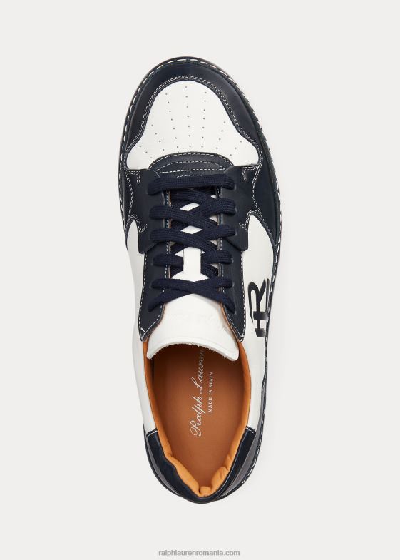 alb catifelat/marină marină femei Ralph Lauren pantofi sport joasă, blocuri de culoare, jinett 046889690