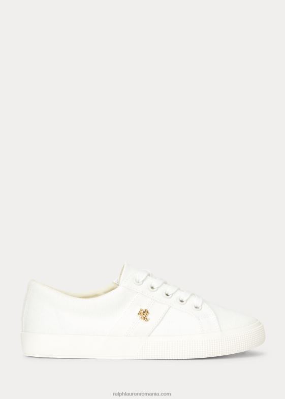 alb femei Ralph Lauren adidași de pânză janson ii 046885085