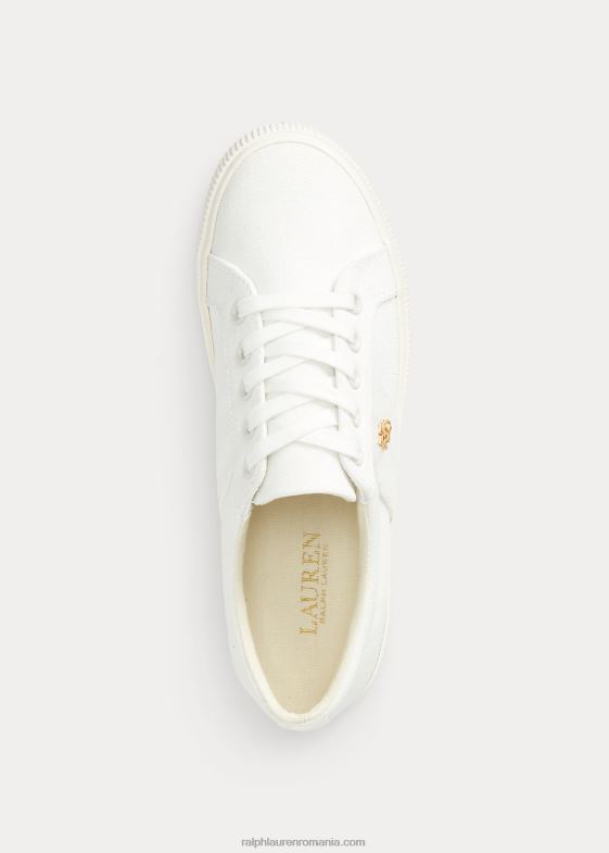 alb femei Ralph Lauren adidași de pânză janson ii 046885085