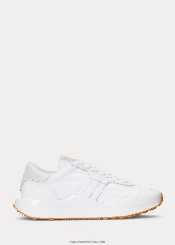 alb femei Ralph Lauren adidași train 89 din piele și oxford 046889617