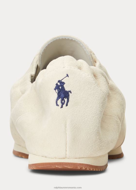 fildeş femei Ralph Lauren adidași balerina din piele intoarsa 046889619