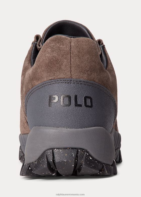 gri inchis femei Ralph Lauren Adidași cu fermoar din piele de căprioară grayson 046885109