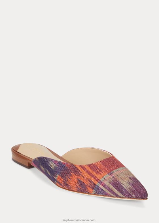multi roșu femei Ralph Lauren londyn geo-print canvas mule 046885069