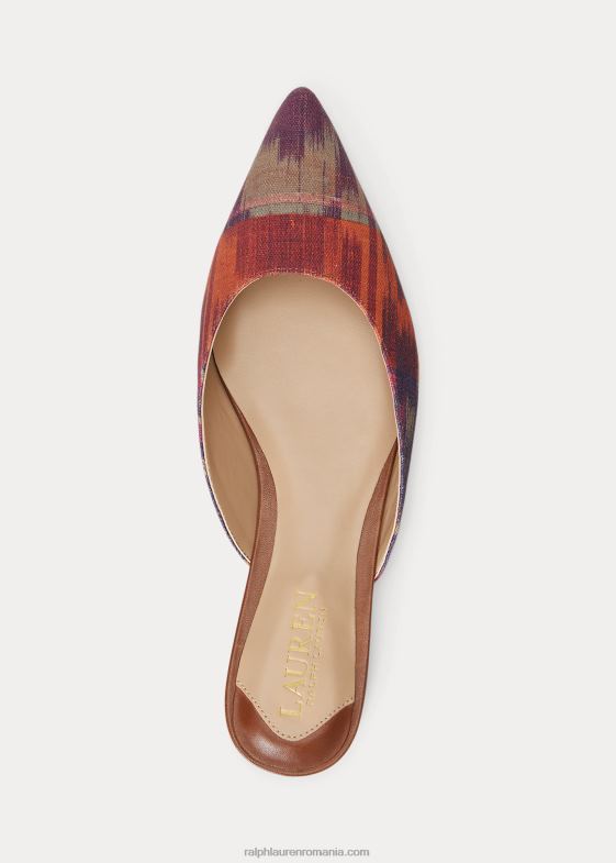 multi roșu femei Ralph Lauren londyn geo-print canvas mule 046885069