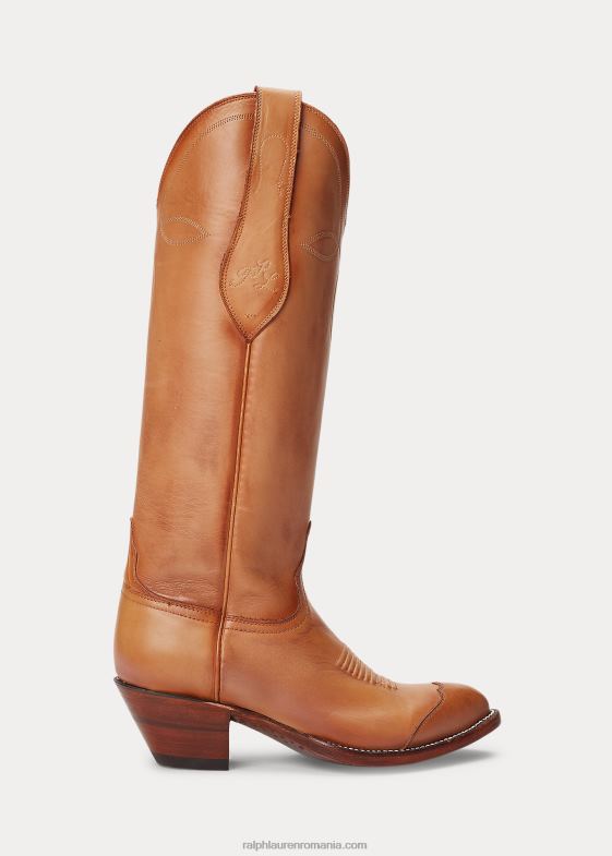 bronzat femei Ralph Lauren cizma de cowboy din piele kiera 046889637