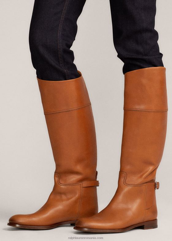 bronzat femei Ralph Lauren cizme de călărie sallen din piele de vițel 046889708