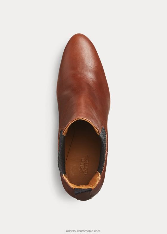 bumbac femei Ralph Lauren cizme cu toc de pisoi din piele de vitel vachetta 046889631