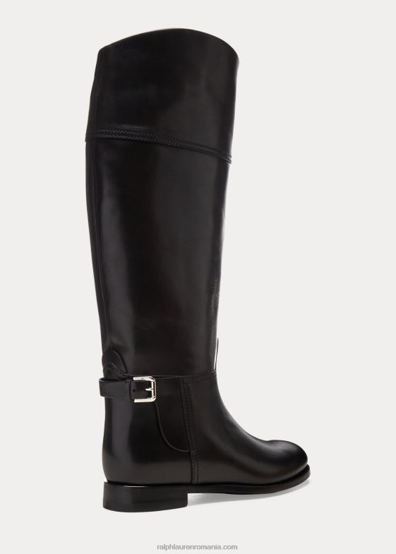 negru femei Ralph Lauren cizme de călărie sallen din piele de vițel 046889709