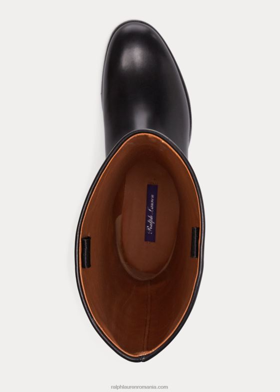 negru femei Ralph Lauren cizme de călărie sallen din piele de vițel 046889709