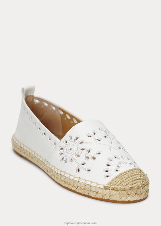 Albă ca Zăpada femei Ralph Lauren espadrile din piele cameryn iii cu ochi 046885052