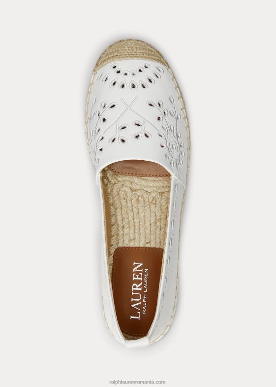 Albă ca Zăpada femei Ralph Lauren espadrile din piele cameryn iii cu ochi 046885052
