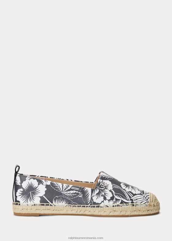 alb negru femei Ralph Lauren espadrile cameryn iii din piele florală 046885055