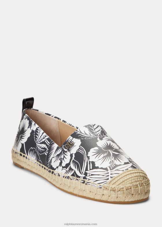 alb negru femei Ralph Lauren espadrile cameryn iii din piele florală 046885055