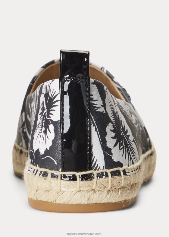 alb negru femei Ralph Lauren espadrile cameryn iii din piele florală 046885055