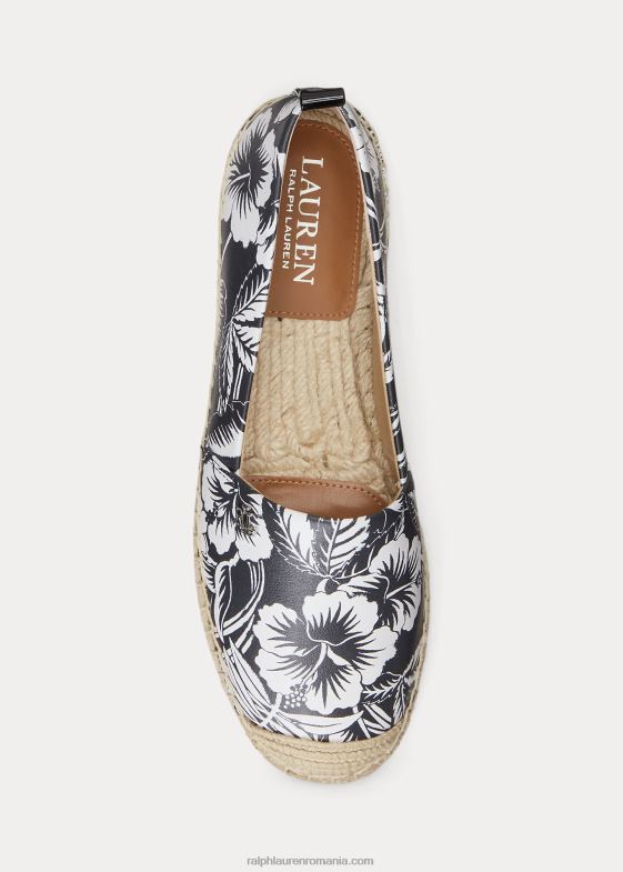 alb negru femei Ralph Lauren espadrile cameryn iii din piele florală 046885055