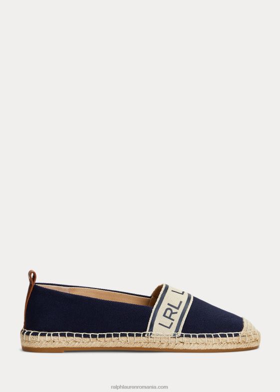 bleumarin rafinat/ecru femei Ralph Lauren espadrile din pânză caylee iii 046885062