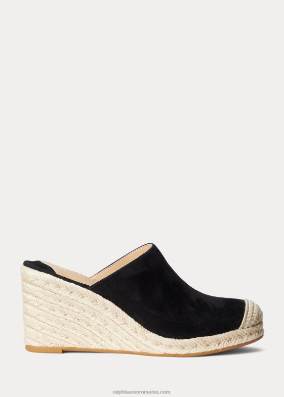 negru femei Ralph Lauren espadrile Pennie din piele intoarsa 046885048