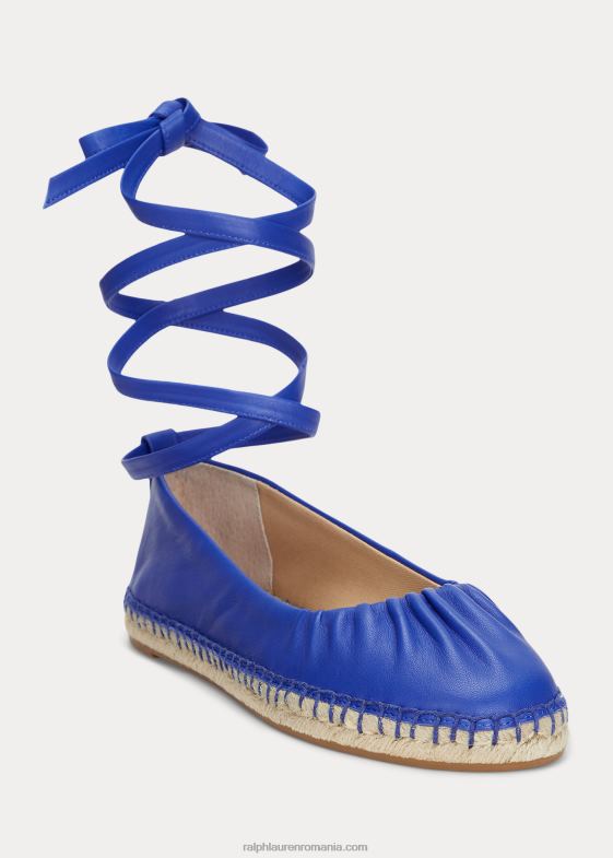 saturn albastru femei Ralph Lauren espadrile cu siret din piele napa cecilia 046885058