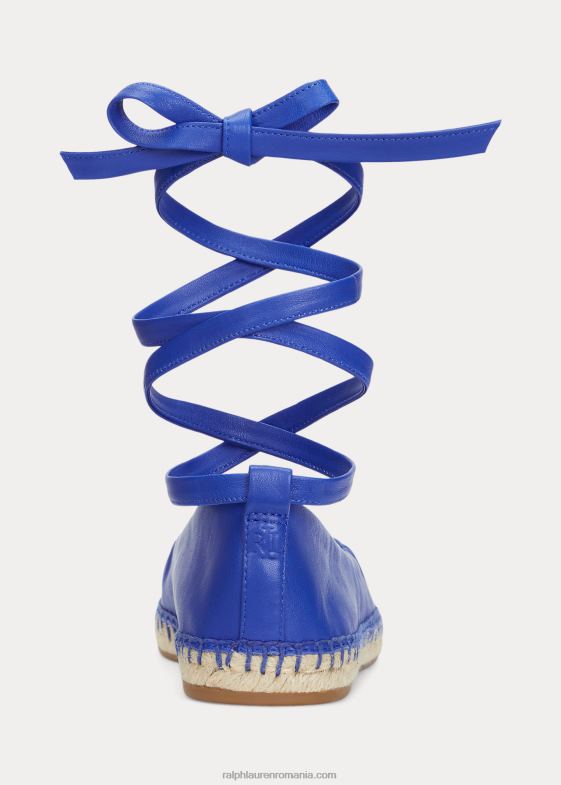 saturn albastru femei Ralph Lauren espadrile cu siret din piele napa cecilia 046885058