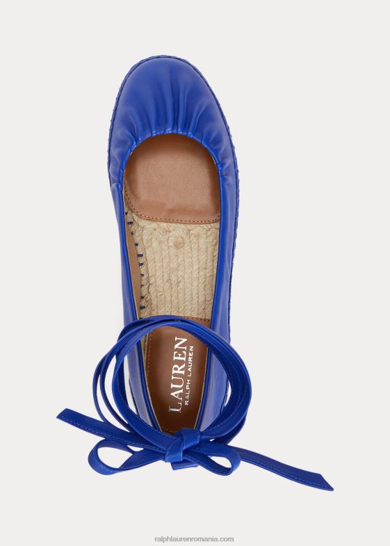 saturn albastru femei Ralph Lauren espadrile cu siret din piele napa cecilia 046885058