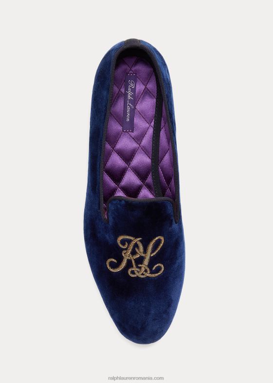 marina marina femei Ralph Lauren papuc de catifea brodat alonzo 046889678