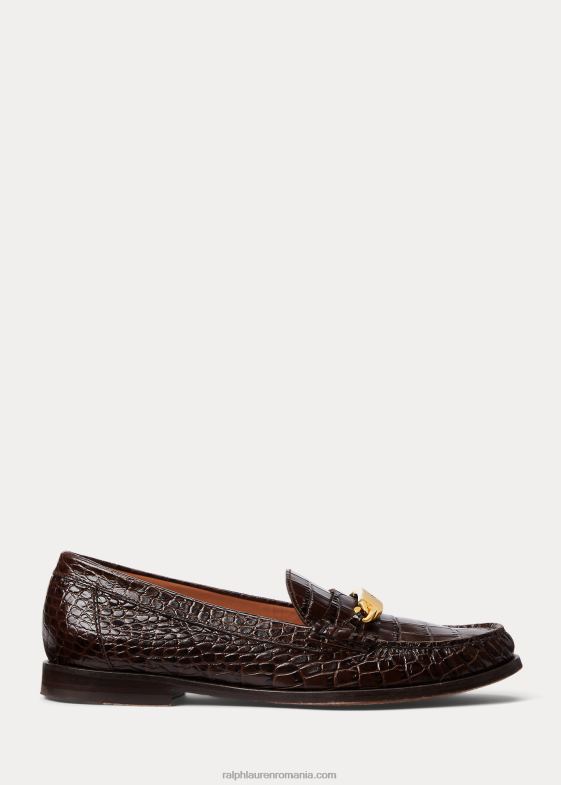 ciocolată femei Ralph Lauren loafer cu imprimare croco id polo 046889616