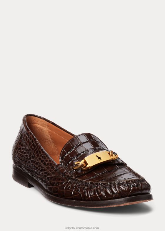 ciocolată femei Ralph Lauren loafer cu imprimare croco id polo 046889616