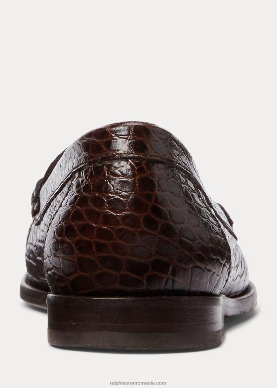 ciocolată femei Ralph Lauren loafer cu imprimare croco id polo 046889616