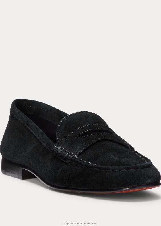 negru femei Ralph Lauren Mocasnic penny din piele intoarsa ashtyn 046889612
