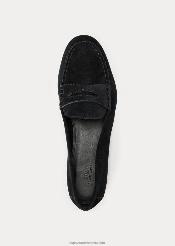 negru femei Ralph Lauren Mocasnic penny din piele intoarsa ashtyn 046889612