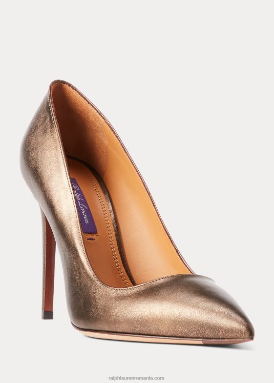 bronz femei Ralph Lauren Pompă celia metalizată din piele de vițel 046889696