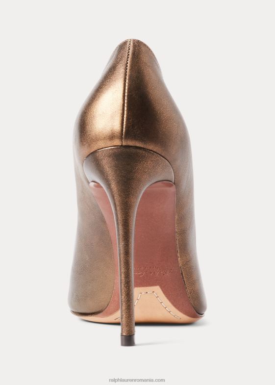 bronz femei Ralph Lauren Pompă celia metalizată din piele de vițel 046889696