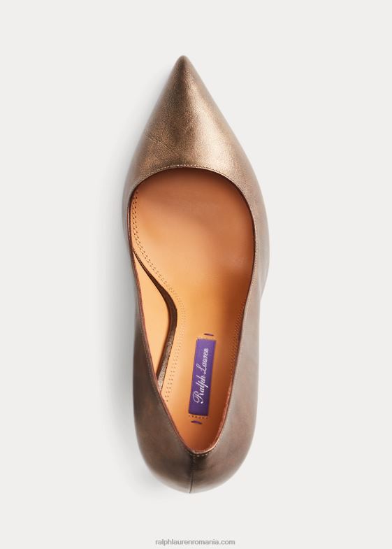 bronz femei Ralph Lauren Pompă celia metalizată din piele de vițel 046889696
