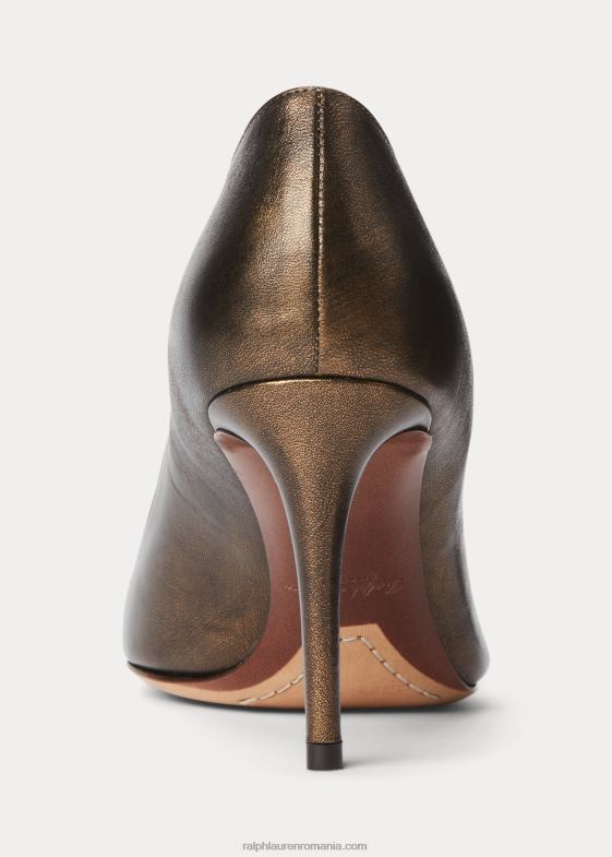 bronz femei Ralph Lauren pompă armissa din piele de vițel metalizat 046889695
