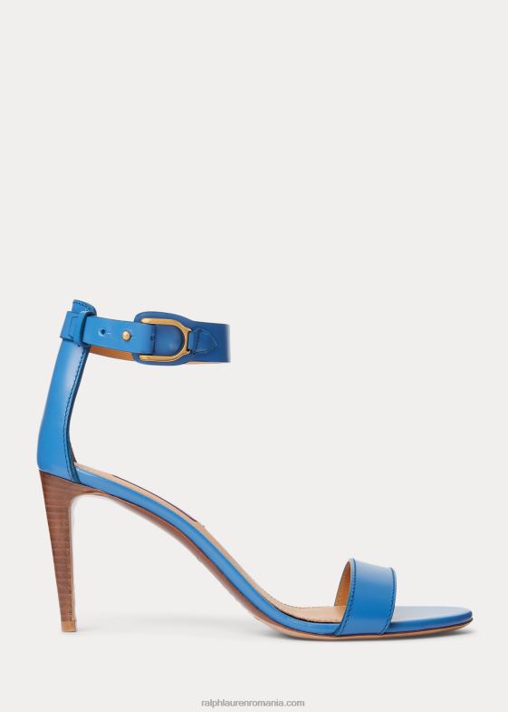 albastru mediu femei Ralph Lauren sandale Channing welington box din piele de vițel 046889663