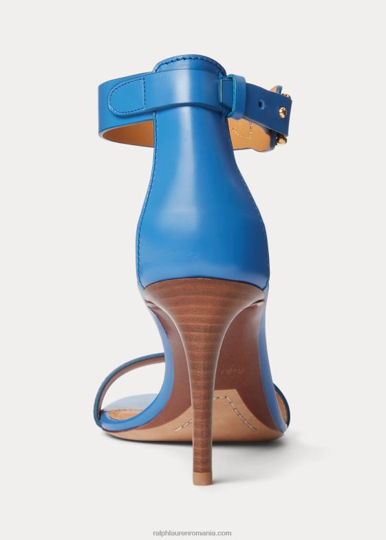 albastru mediu femei Ralph Lauren sandale Channing welington box din piele de vițel 046889663