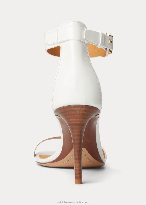 aproape alb femei Ralph Lauren sandale Channing welington box din piele de vițel 046889660