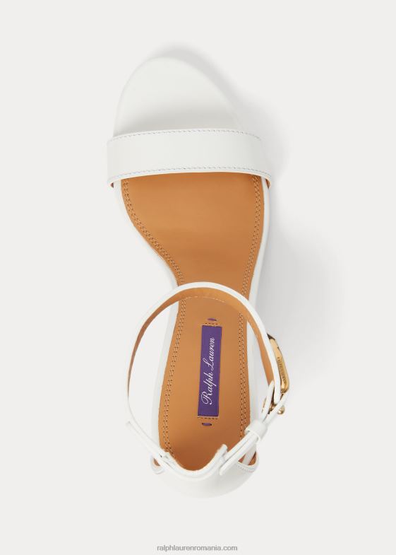 aproape alb femei Ralph Lauren sandale Channing welington box din piele de vițel 046889660