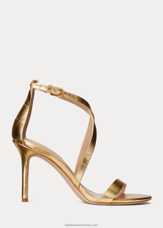 aur modern femei Ralph Lauren sandale gabriele din piele metalica 046885006