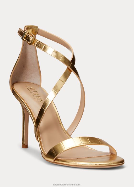 aur modern femei Ralph Lauren sandale gabriele din piele metalica 046885006