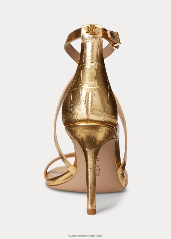 aur modern femei Ralph Lauren sandale gabriele din piele metalica 046885006