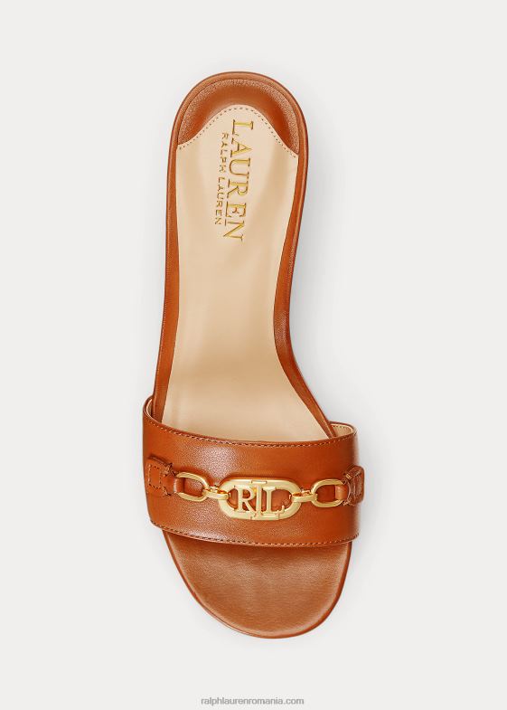 bronz profund femei Ralph Lauren sandale roxanne din piele nappa 046885013