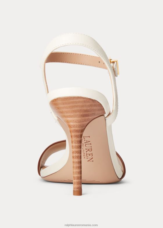 bronz profund/vanilie femei Ralph Lauren sandale din piele nappa Gwen 046885018
