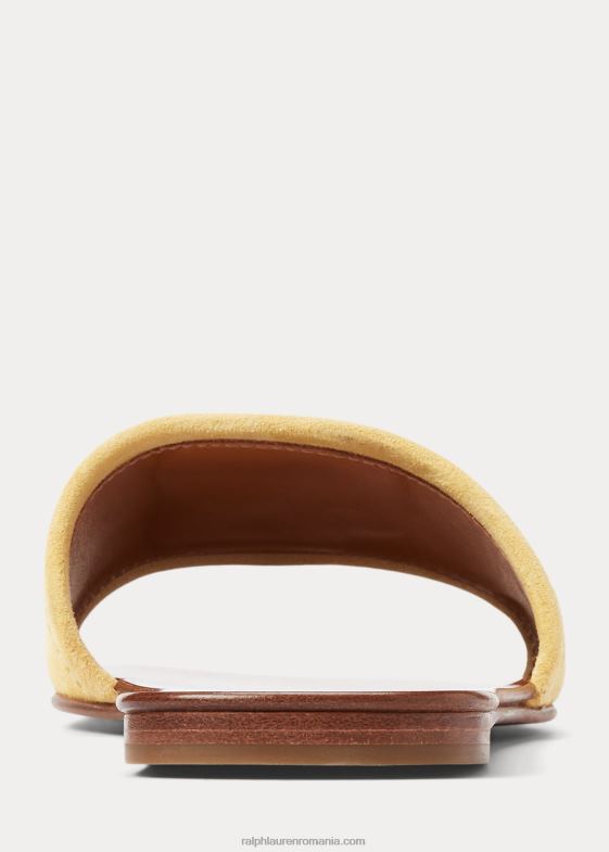 galben clasic femei Ralph Lauren sandale andela din piele intoarsa din vitel 046884977