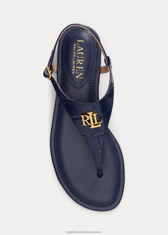 marina rafinată femei Ralph Lauren Sandale din piele în relief ellington 046889600